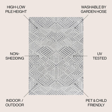 Jordan High-low Pile Art Deco Geometric Indoor/outdoor Area Rug